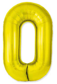 Шар фольга Цифра 40"Fm Slim Золото Gold "0"