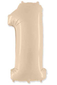 Шар фольга Цифра 40" Fm Кремовый Cream "1" 1207-4830