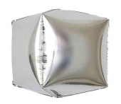 Шар фольга без рисунка 20" 51см Куб металлик Серебро