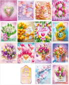 Набор открыток мини 8 марта Весенние пожелания (уп10)