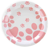 Тарелки бумажные 230мм Лапки Белый Розовый (уп6) ВВ