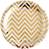 Тарелки бумажные 180мм Золотые зигзаги (уп6) ВВ