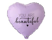 Шар фольга с рисунком 18''ВЗ сердце YOU ARE BEAUTIFUL