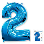 Шар фольга Цифра 40"Fm Синий Blue "2" 901762A-P 1207-3073 (упак ) Шар фольга Цифра 40"Fm Синий Blue "2" 901762A-P 1207-3073 (упак )