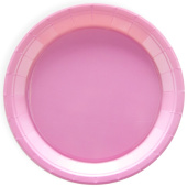 Тарелки бумажные 180мм однотонные Мастхэв Розовый (уп6) ВолВес