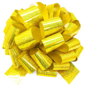 Бант 7х36см голография Золото 36см ДонБал