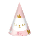 Колпаки бумажные Котенок Принцесса (уп6)