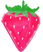 Шар фольга фигура Клубника объемная розовая 28" 71смВЗ