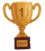 Шар фольга фигура Кубок Чемпиона №1 Золото 40" 102смFL