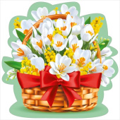 Декоративное украшение Весенняя корзина - Белые крокусы (10шт) МирП