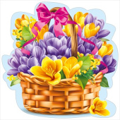 Декоративное украшение Весенняя корзина - Крокусы (10шт) МирП