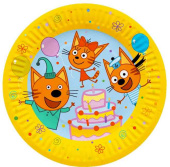 Тарелки бумажные 180мм Три Кота Яркий праздник (уп6) ДБ