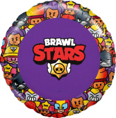 Шар фольга с рисунком 18''AG круг Brawl Stars Команда бойцов дизайн №1 Фиолетовый Шар фольга с рисунком 18''AG круг Brawl Stars Команда бойцов дизайн №1 Фиолетовый