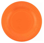 Тарелки бумажные 180см Мастхэв Оранжевый (уп6) ДБ