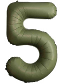 Шар фольга Цифра 40"Fm SLIM Olive Green "5" (упак)
