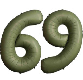 Шар фольга Цифра 40"Fm SLIM Olive Green "69" (упак)