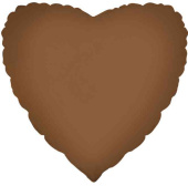 Шар фольга без рисунка 18"Fm сердце сатин матовый Шоколад Choco Brown Шар фольга без рисунка 18"Fm сердце сатин матовый Шоколад Choco Brown