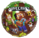 Шар фольга с рисунком 18''FL Круг Пиксельные человечки Дизайн №2