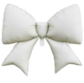 Шар фольга фигура Бант белый сатин 39" 99смВЗ 26457 (упак)