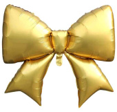 Шар фольга фигура Бант золотой сатин 39" 99смВЗ (упак)