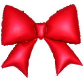 Шар фольга фигура Бант Красный сатин 39" 99смВЗ 26458 (упак)