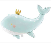Шар фольга фигура Китенок с короной 20" 50см Hх31" 78см WPD