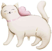 Шар фольга фигура Кошка White 33" 83смPD