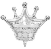 Шар фольга фигура Корона серебряная 39" 99смВЗ (упак)