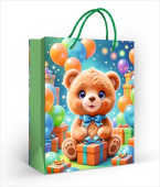 Пакет бумажный MS 14х18см Медвежонок ОП