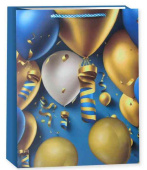 Пакет бумажный M 18х23см Праздничные шары Дизайн №1