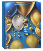 Пакет бумажный L 26х32см Праздничные шары Дизайн №1