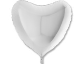 Шар фольга без рисунка 36"GR сердце пастель Белое White 36018WH Шар фольга без рисунка 36"GR сердце пастель Белое White 36018WH