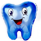Шар фольга фигура Зубик Синий 22" 56смFL