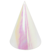 Колпаки бумага Жемчужный перелив розовый голография 16см (уп6) ВолВес