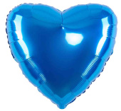 Шар фольга без рисунка 32"Fm сердце металлик Синий