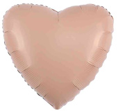 Шар фольга без рисунка 32"Fm сердце Матовый Винтажная роза