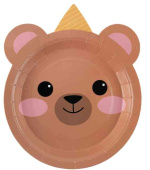 Тарелки бумажные Объемные Ушки Мишка 180мм (уп6) ВВ
