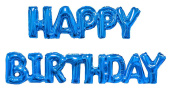 Шар фольга Буквы надпись Happy Birthday Синий 17" 43смFL