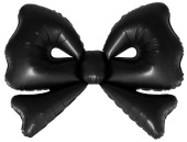 Шар фольга фигура Бант Черный Сатин 50" 127смFL