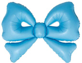 Шар фольга фигура Бант Голубой Сатин 50" 127смFL