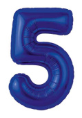 Шар фольга Цифра 40" AG Slim Полуночно-синий "5" (упак)