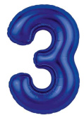 Шар фольга Цифра 40" AG Slim Полуночно-синий "3" (упак)