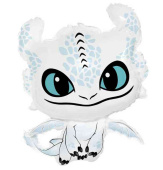 Шар фольга фигура Любимый Дракон Белый 32" 81смFL