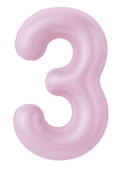 Шар фольга Цифра 40" AG Slim Зефирный "3" (упак)
