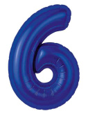 Шар фольга Цифра 40" AG Slim Полуночно-синий "6" (упак)