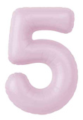 Шар фольга Цифра 40" AG Slim Зефирный "5" (упак)