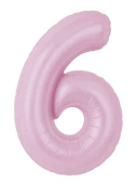 Шар фольга Цифра 40" AG Slim Зефирный "6" (упак)