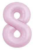 Шар фольга Цифра 40" AG Slim Зефирный "8" (упак)