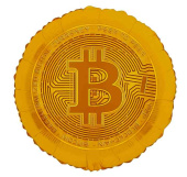 Шар фольга с рисунком 18"FL Круг Биткоин Золото