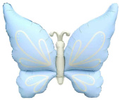 Шар фольга фигура Нежная бабочка Голубой Сатин 37" 94смFL